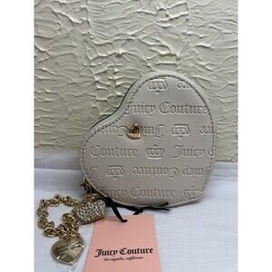 Juicy Couture Not Your Babe Heart Wallet on Chain Wristlet Coin Purse Blush NWT